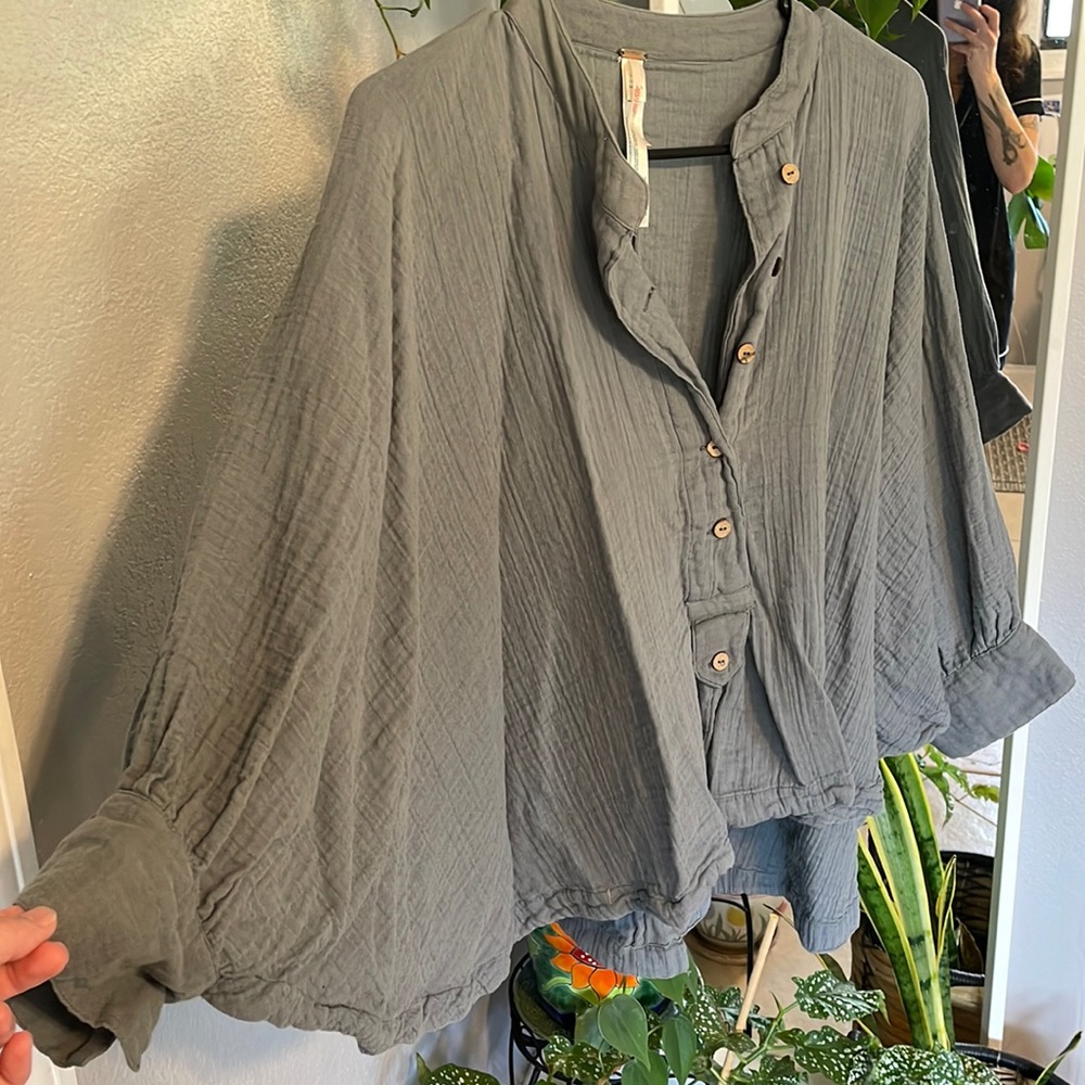 Gray Pullover Top